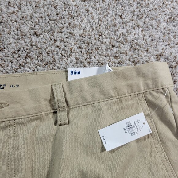 Old Navy Pants Mens 38x32 Slim Lived In Chino Khaki Preppy - Picture 2 of 6